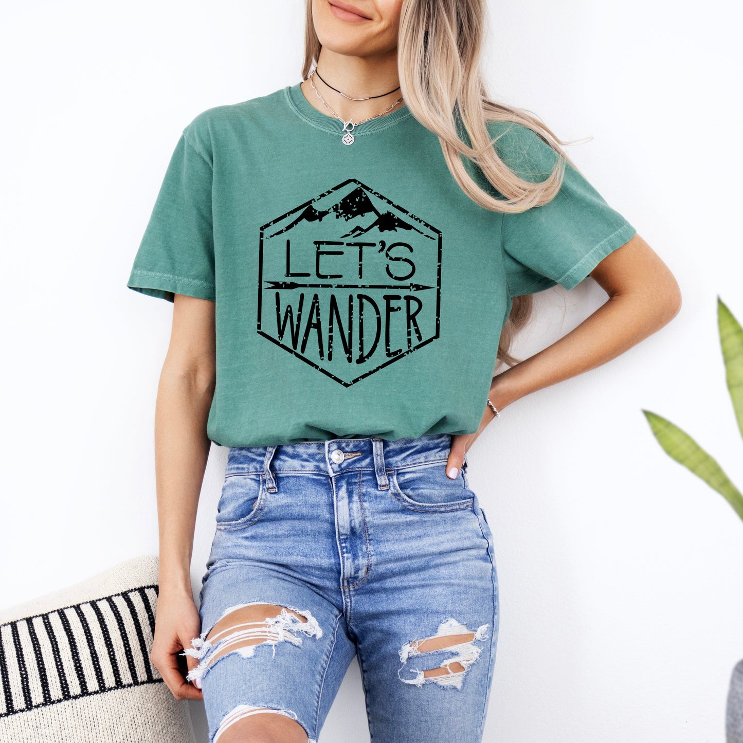 Let's Wander | Garment Dyed Short Sleeve Tee