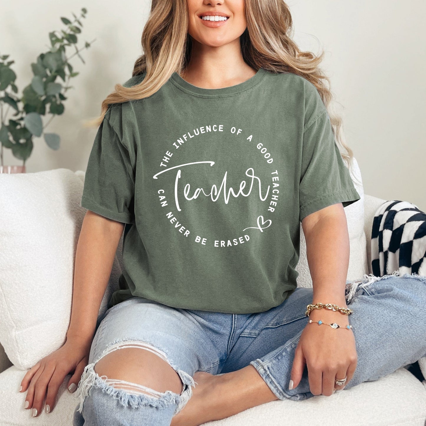 The Influence Of A Good Teacher Circle | Garment Dyed Short Sleeve Tee