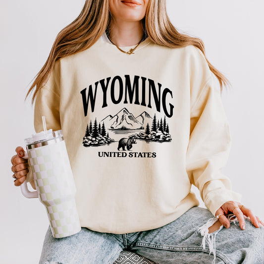 Wyoming Forest Scene | Lightweight Garment Dyed Sweatshirt