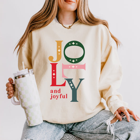 Jolly And Joyful | Lightweight Garment Dyed Sweatshirt