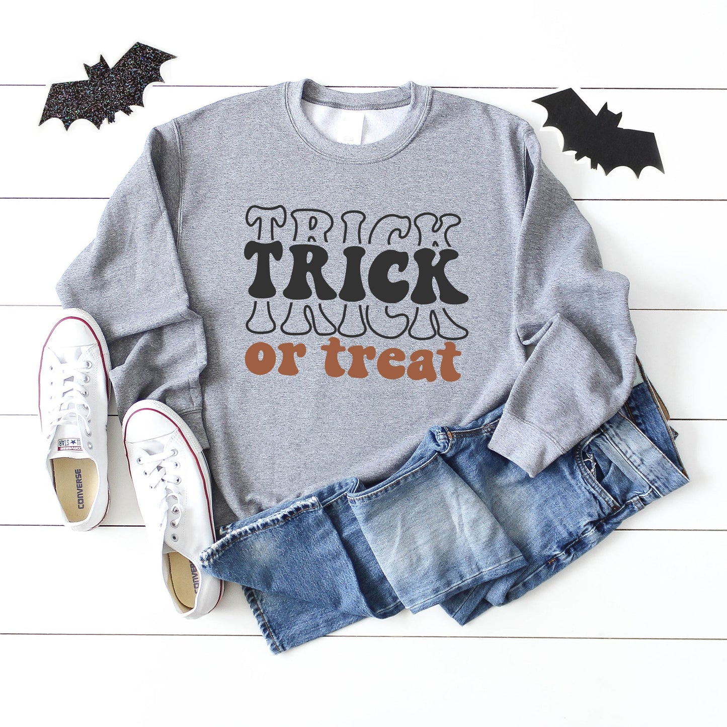 Trick Or Treat Stacked | Sweatshirt