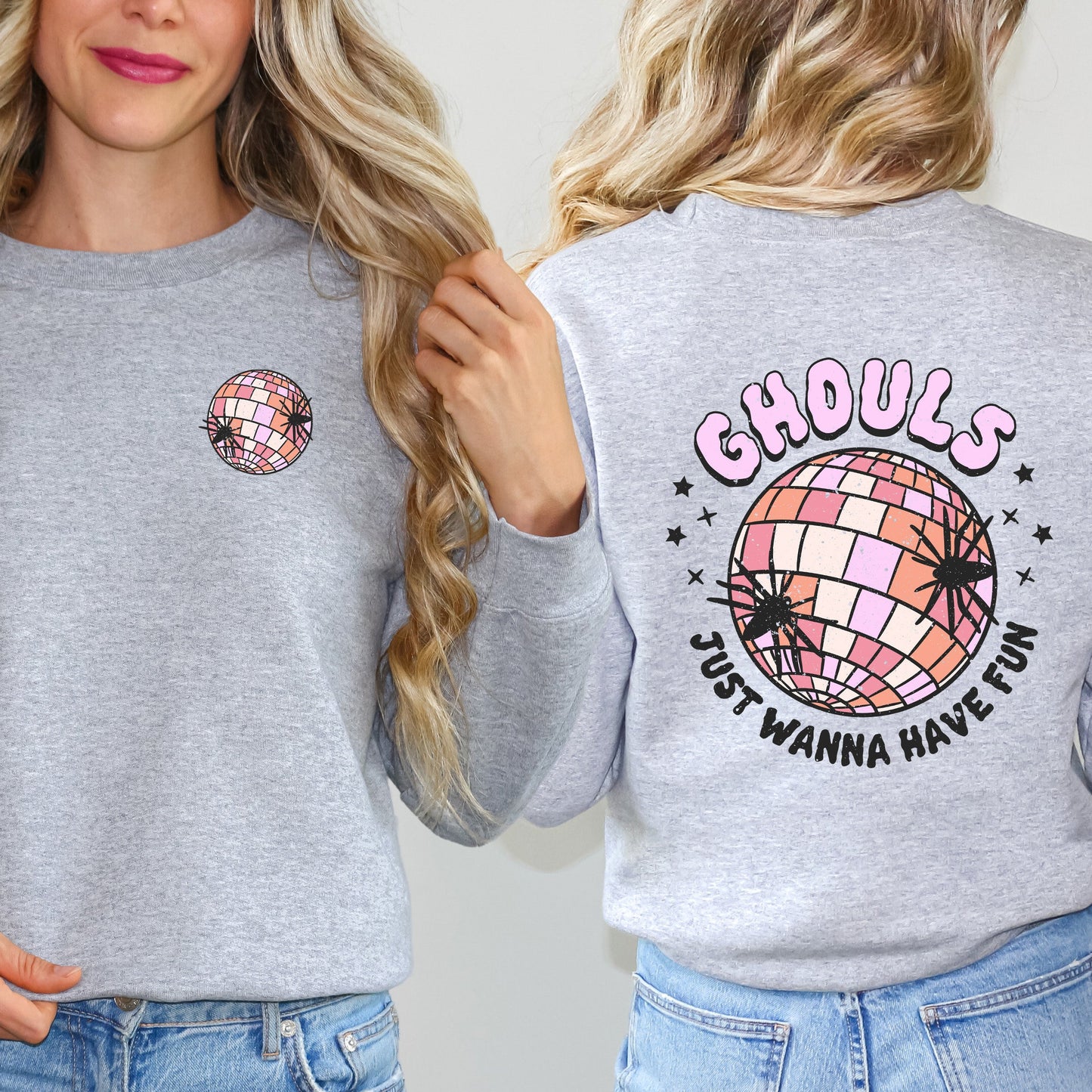 Ghouls Disco Ball | Sweatshirt | Front and Back Design