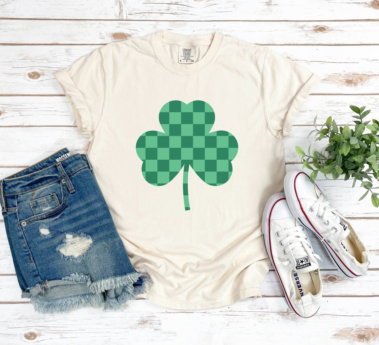 Checker Shamrock | Garment Dyed Tee