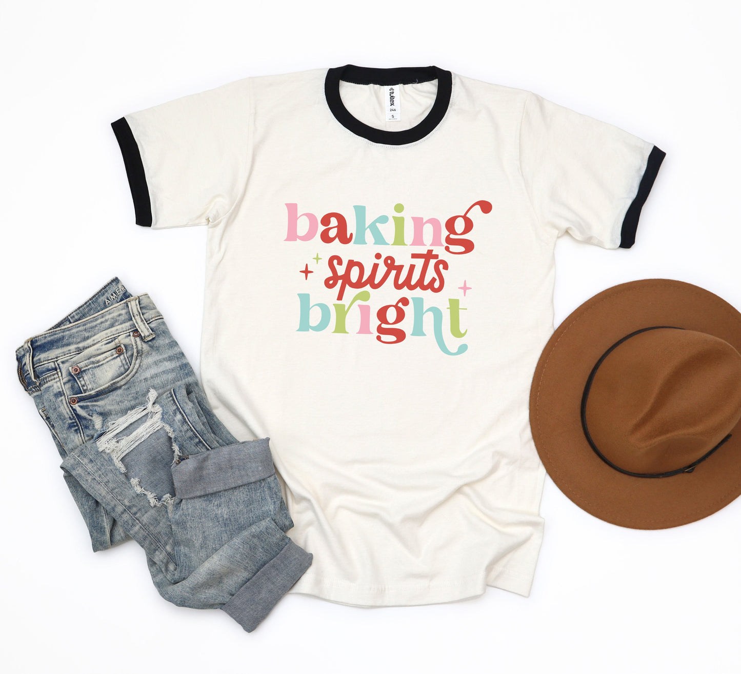Baking Spirits Bright Colorful | Ringer Tee