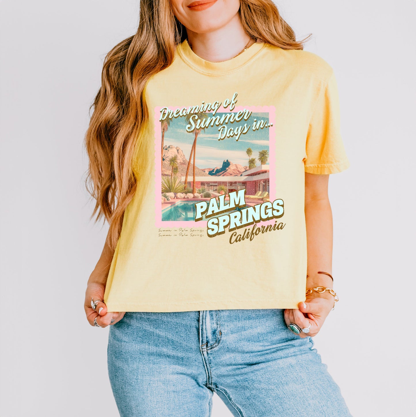 Dreaming Of Palm Springs | Relaxed Fit Cropped Tee