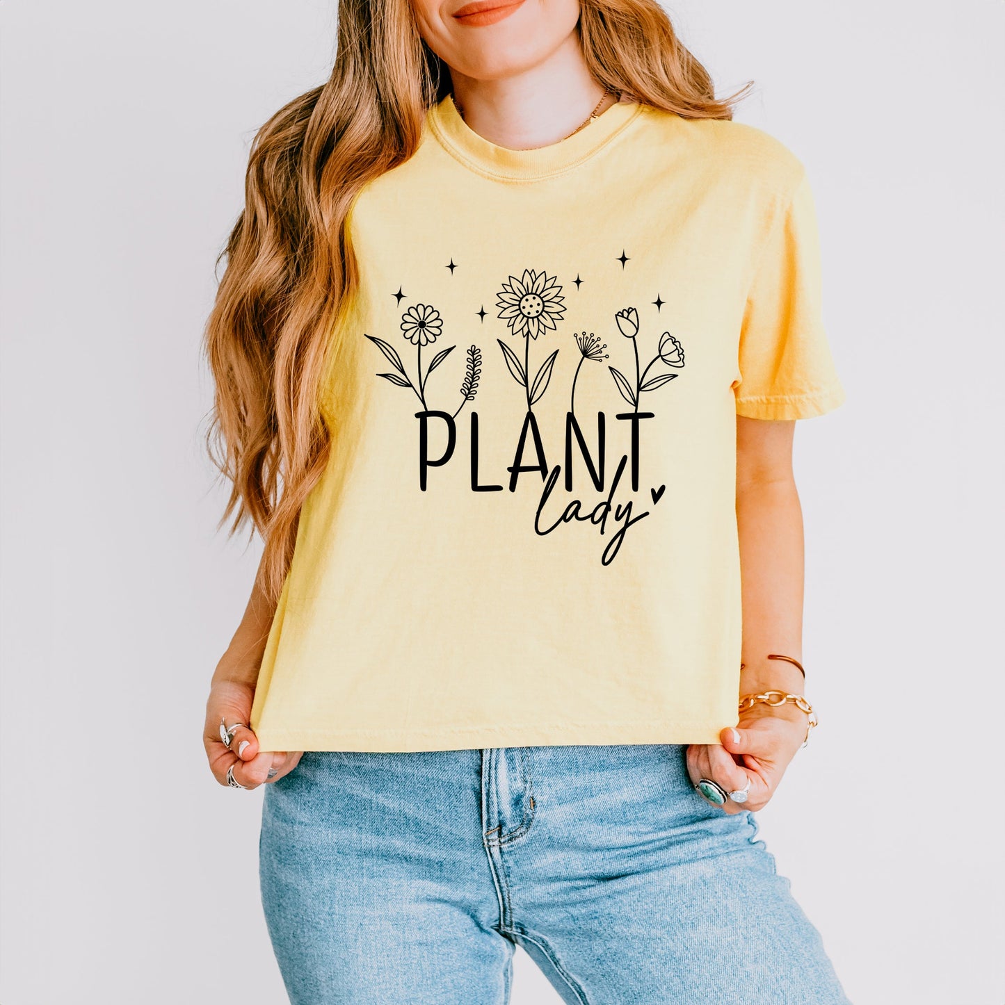 Plant Lady Flowers | Relaxed Fit Cropped Tee