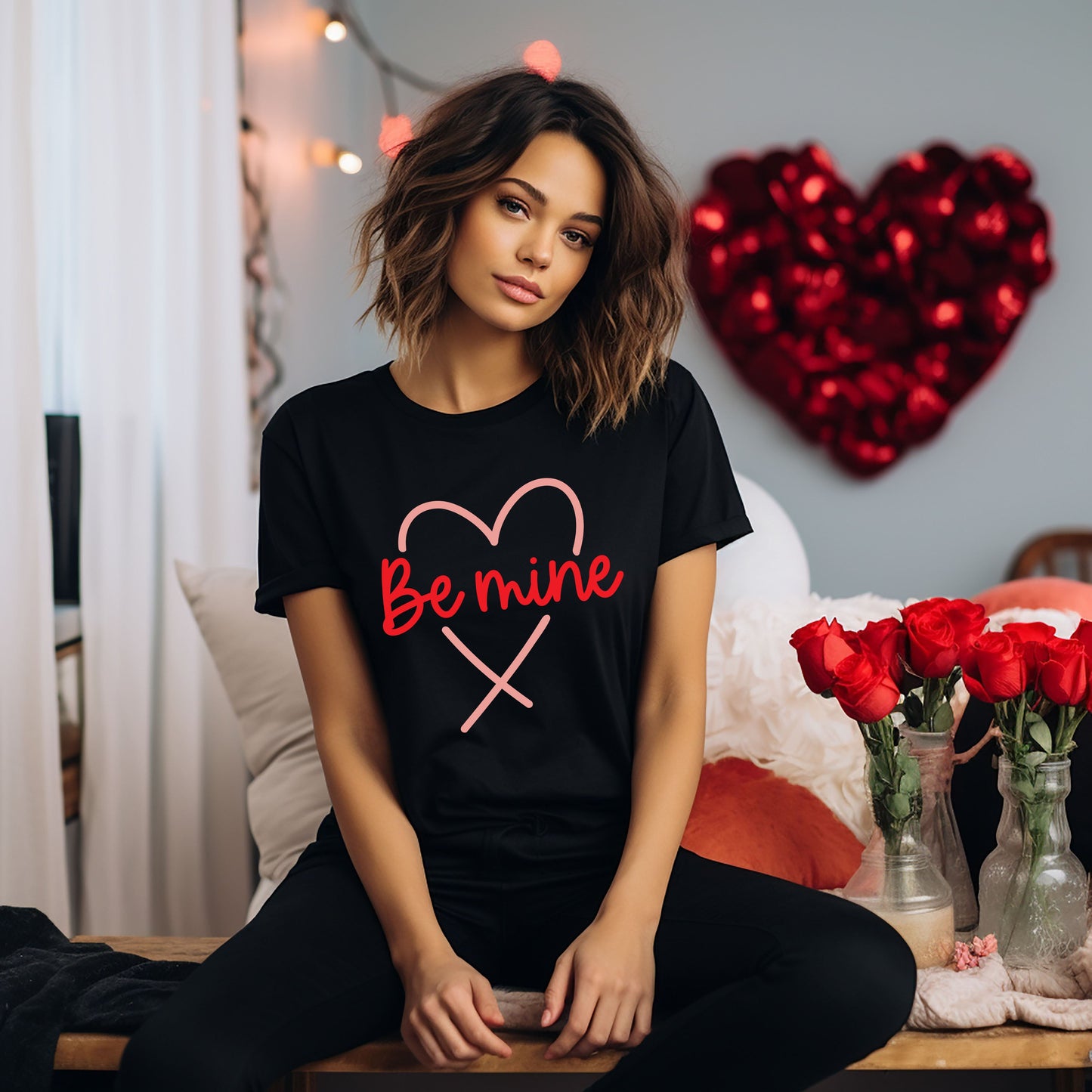 Be Mine Heart Colorful | Short Sleeve Graphic Tee