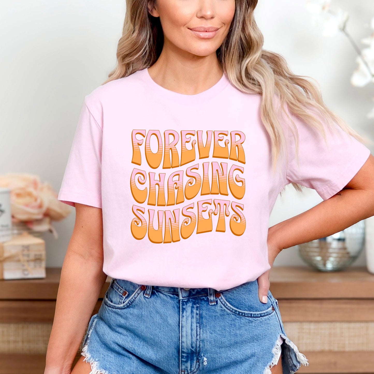 Forever Chasing Sunsets Wavy | Short Sleeve Graphic Tee