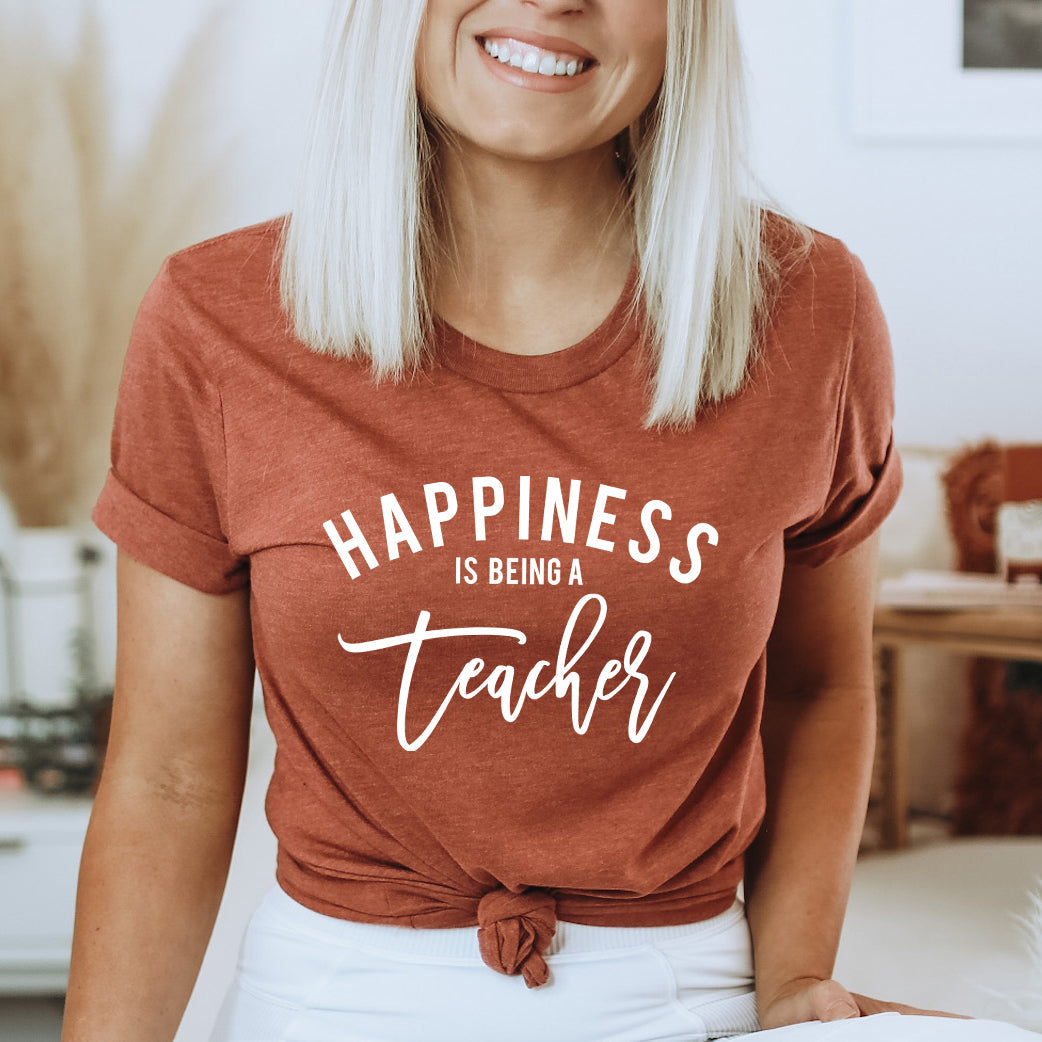 Happiness Is Being A Teacher | Short Sleeve Crew Neck