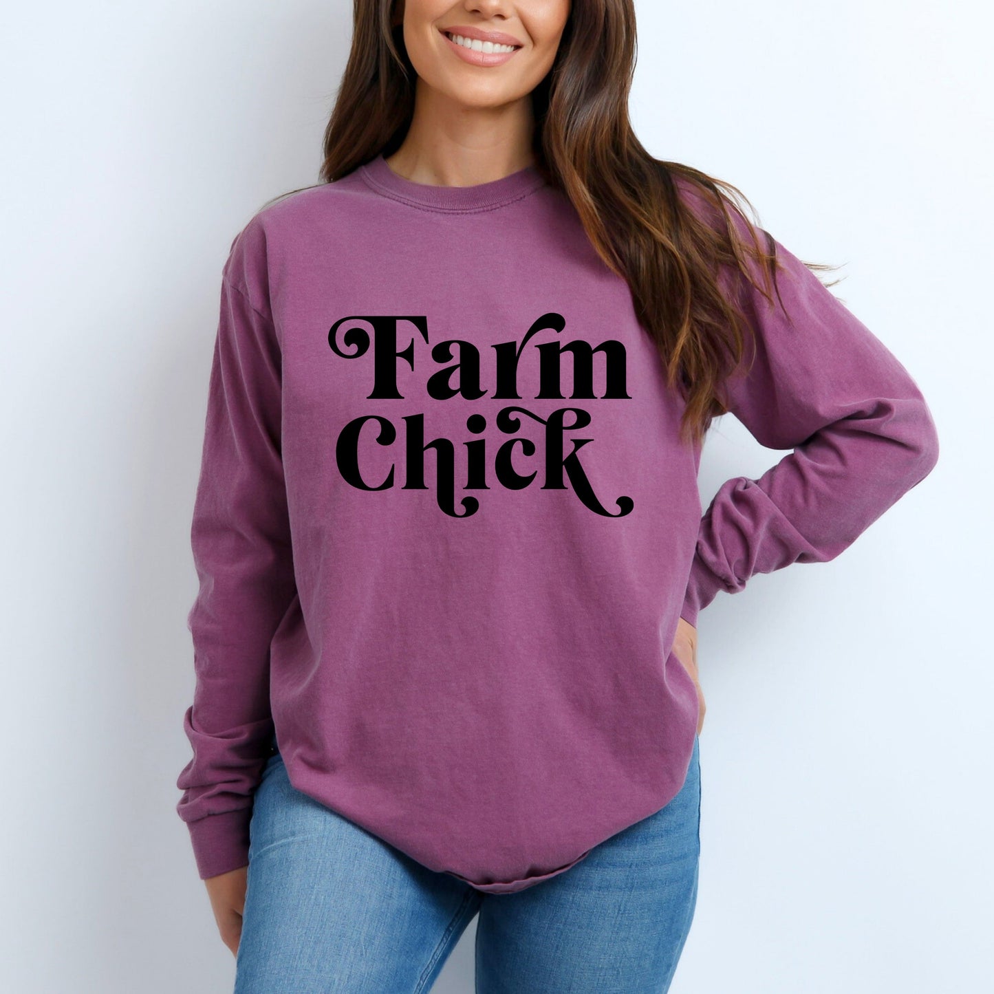 Farm Chick | Garment Dyed Long Sleeve