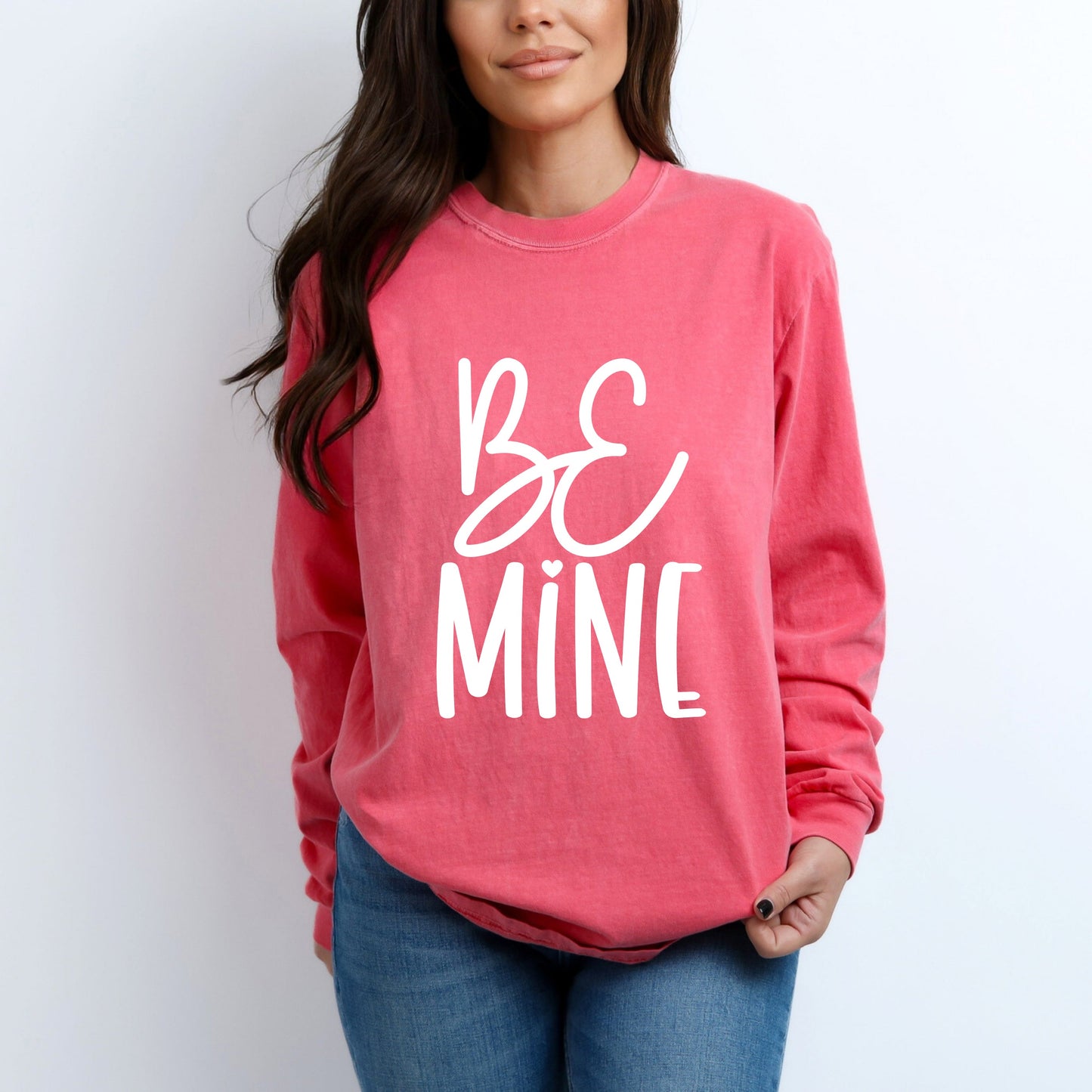 Be Mine Words | Garment Dyed Long Sleeve