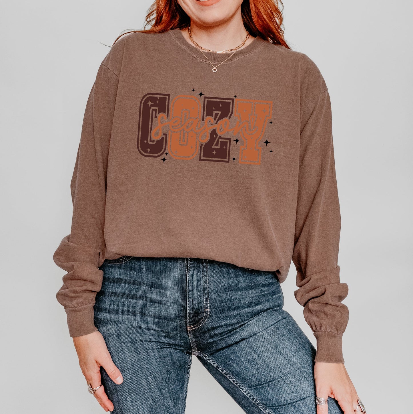 Cozy Season Stars | Garment Dyed Long Sleeve