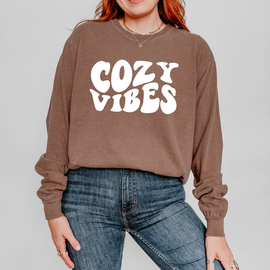 Cozy Vibes | Garment Dyed Long Sleeve