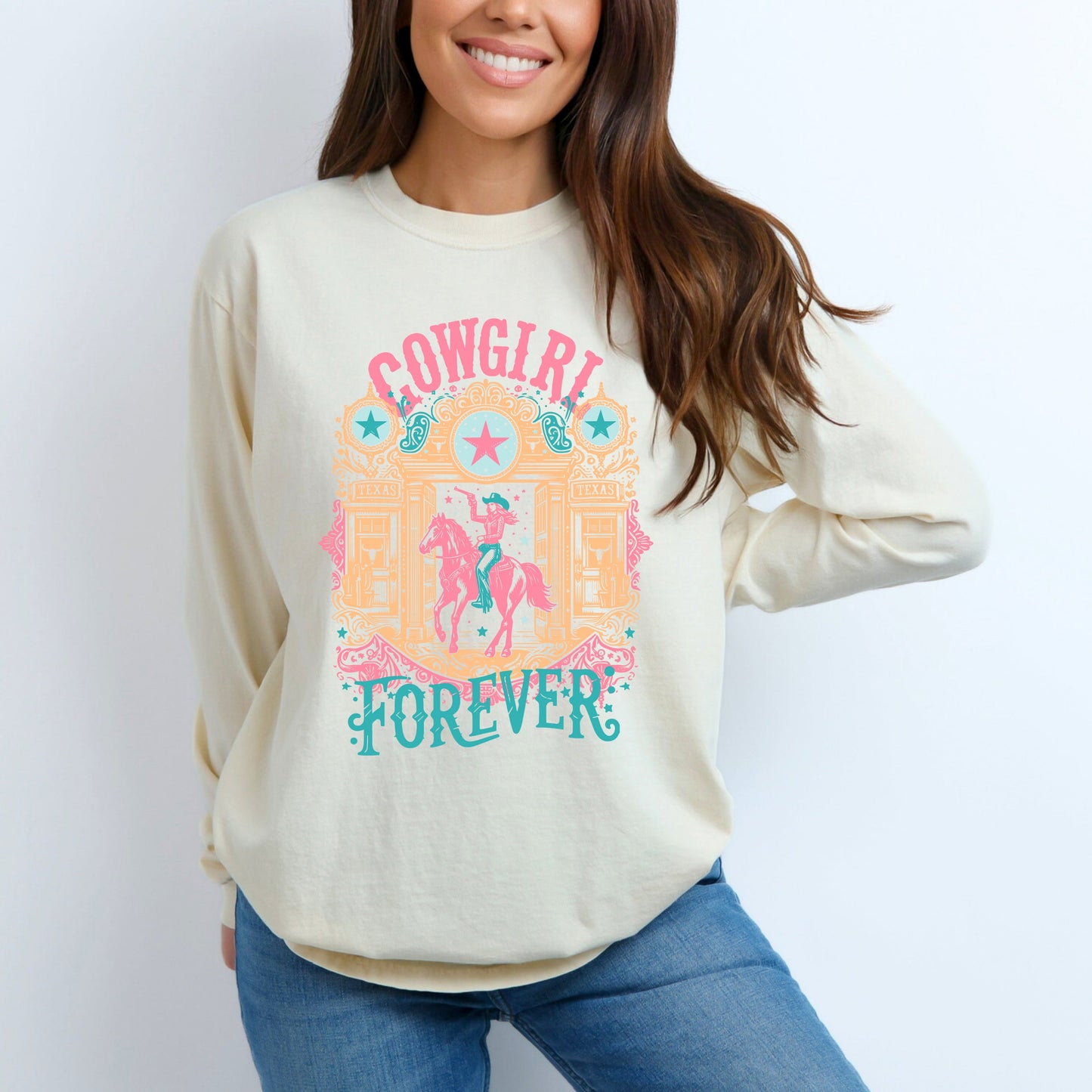 Cowgirl Forever | Garment Dyed Long Sleeve