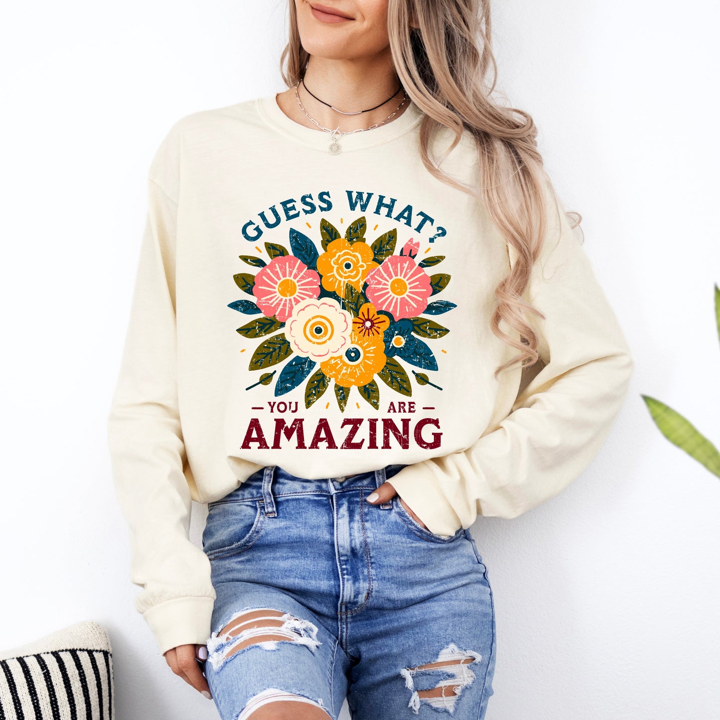 Guess What Flowers | Garment Dyed Long Sleeve