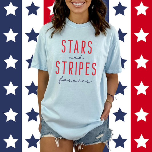 Stars And Stripes Forever | Garment Dyed Short Sleeve Tee