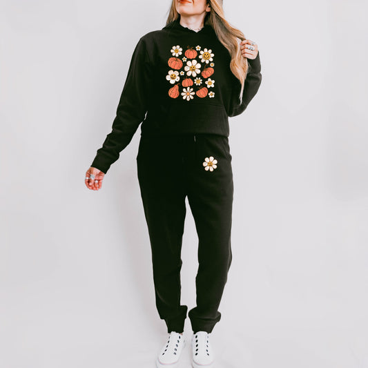 Distressed Flowers And Pumpkins | Hoodie Set