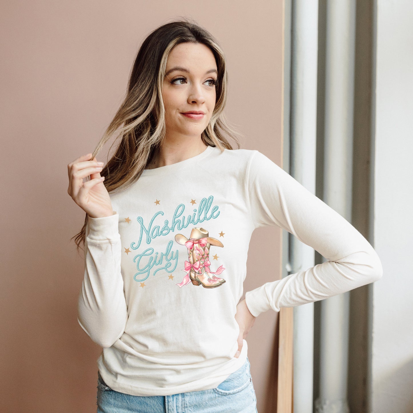 Coquette Nashville Girly | Long Sleeve Crew Neck