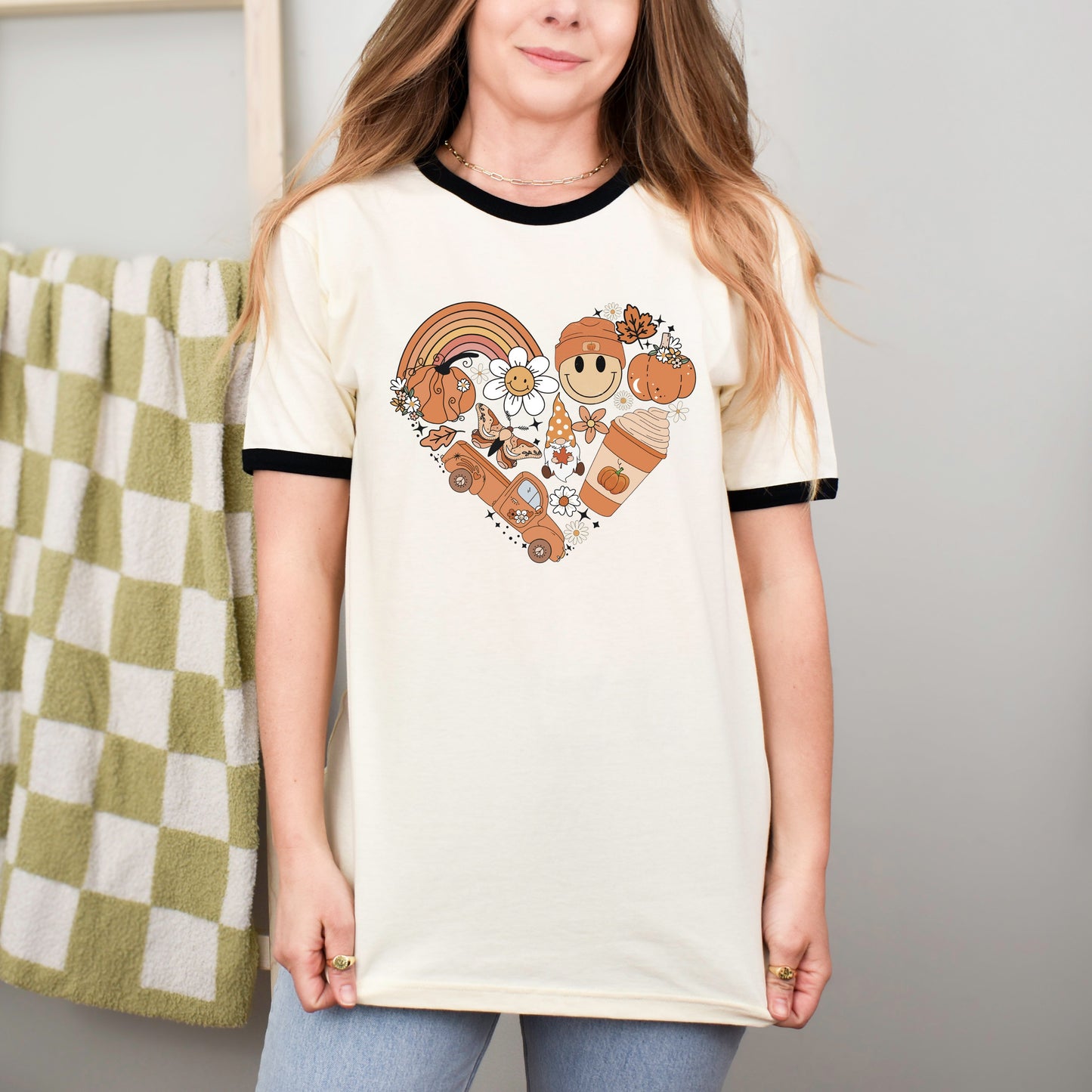 Fall Collage Heart | Ringer Tee