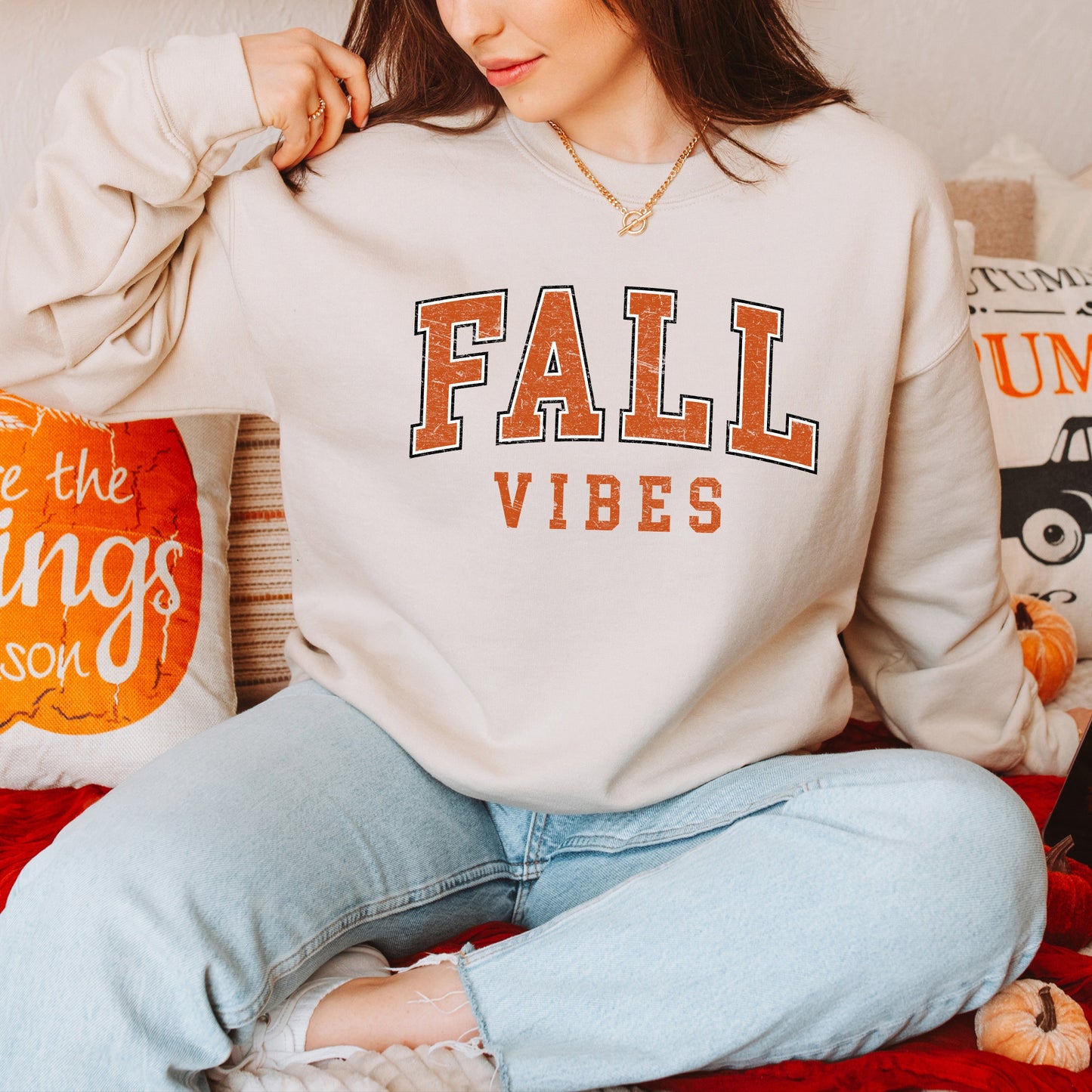 Fall Vibes Varsity Grunge | Sweatshirt