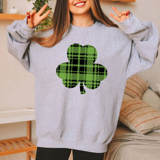 Buffalo Plaid Clover | Sweatshirt