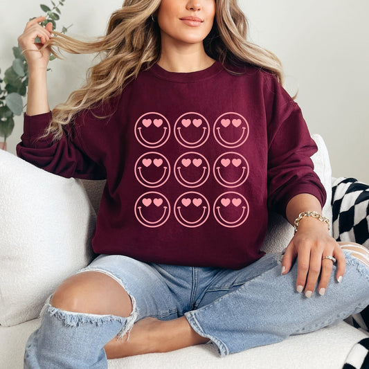 Love Smiley Grid | Sweatshirt