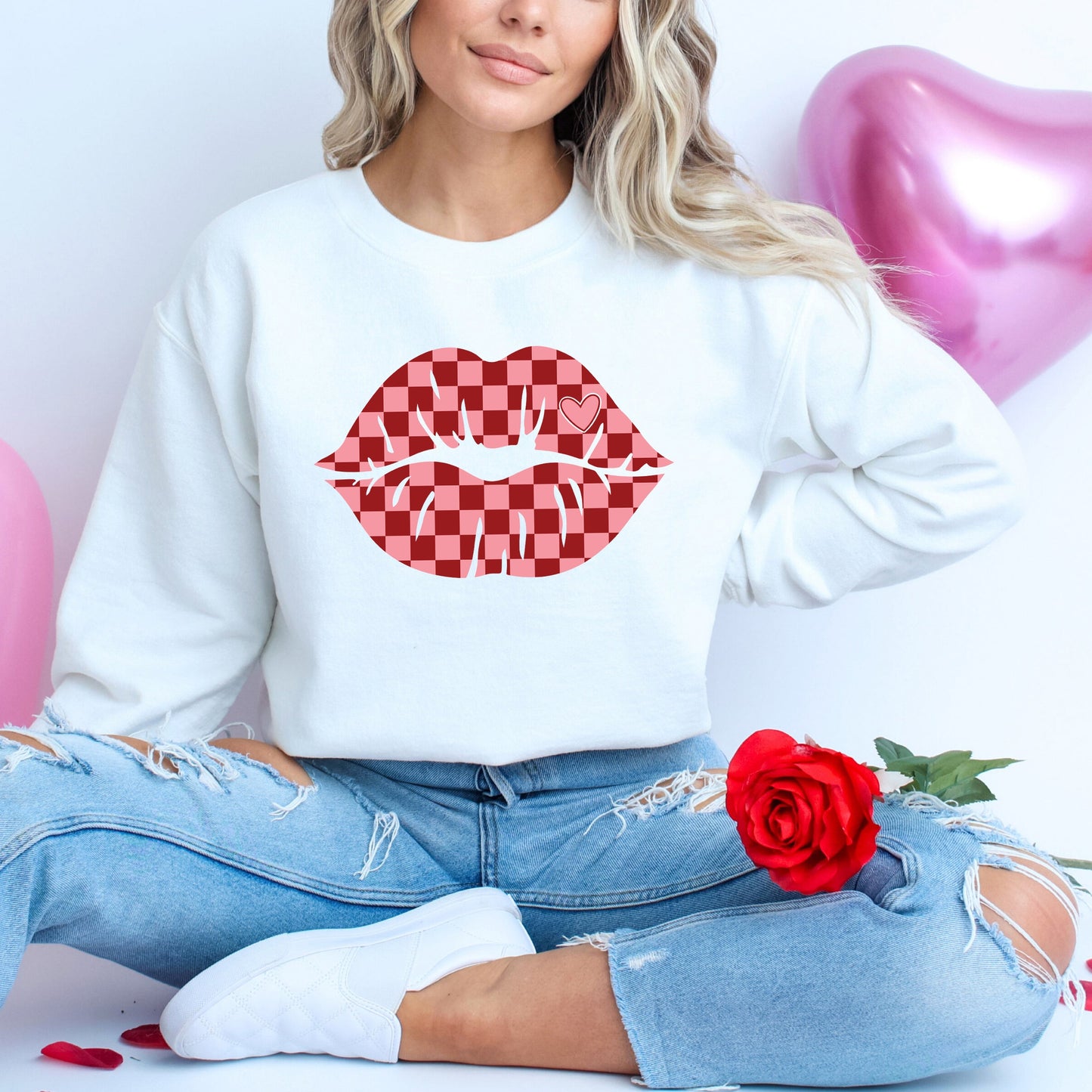 Checkered Lips | Sweatshirt