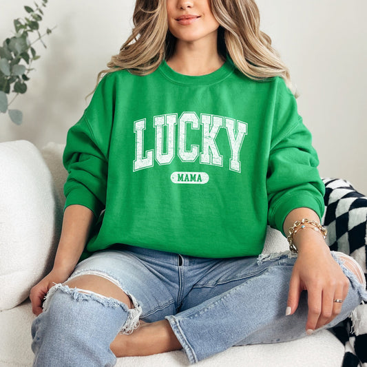 Lucky Mama Distressed | Sweatshirt