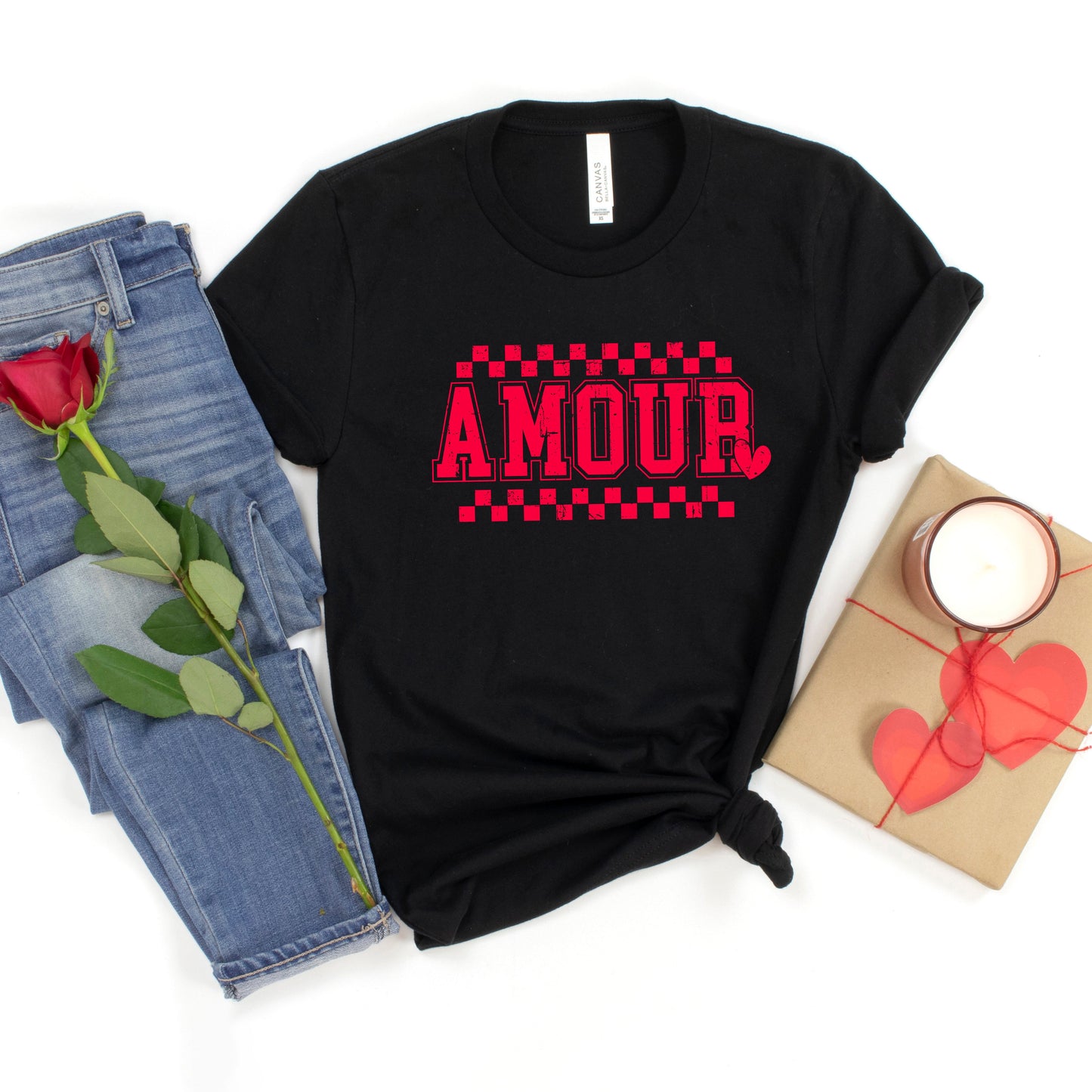 Amour Distressed Checkered | Short Sleeve Graphic Tee