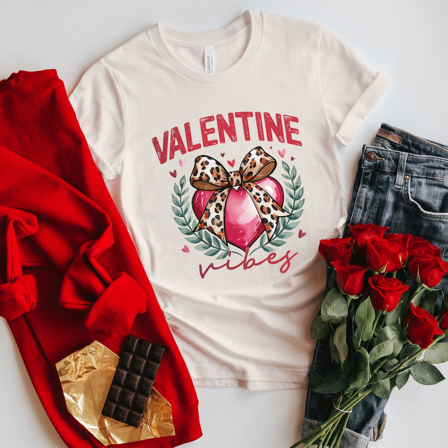 Coquette Valentine Vibes | Short Sleeve Graphic Tee