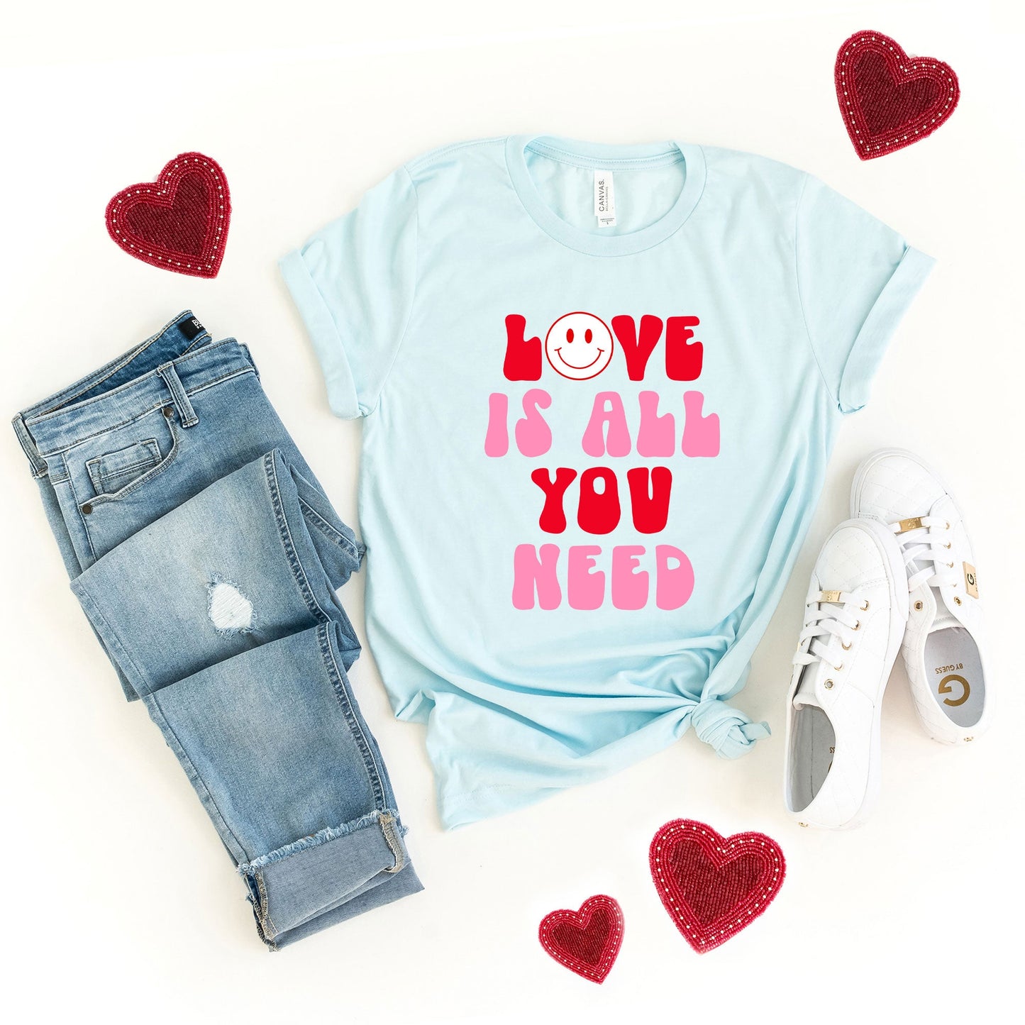 Love Is All You Need Smiley | Short Sleeve Graphic Tee