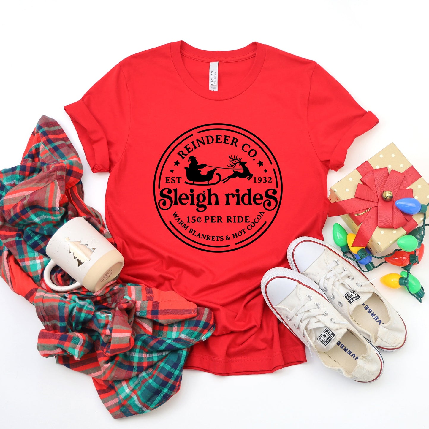 Reindeer Co. Sleigh Rides | Short Sleeve Crew Neck