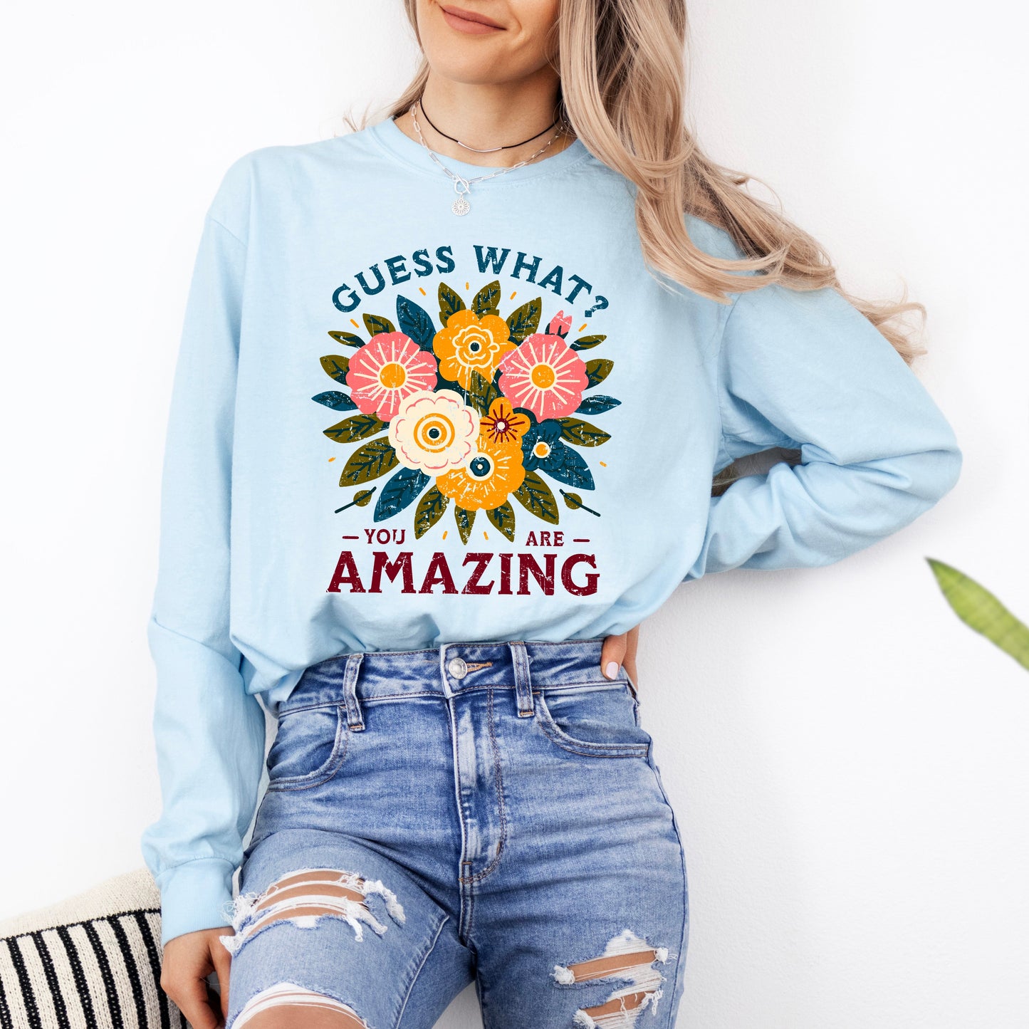 Guess What Flowers | Garment Dyed Long Sleeve