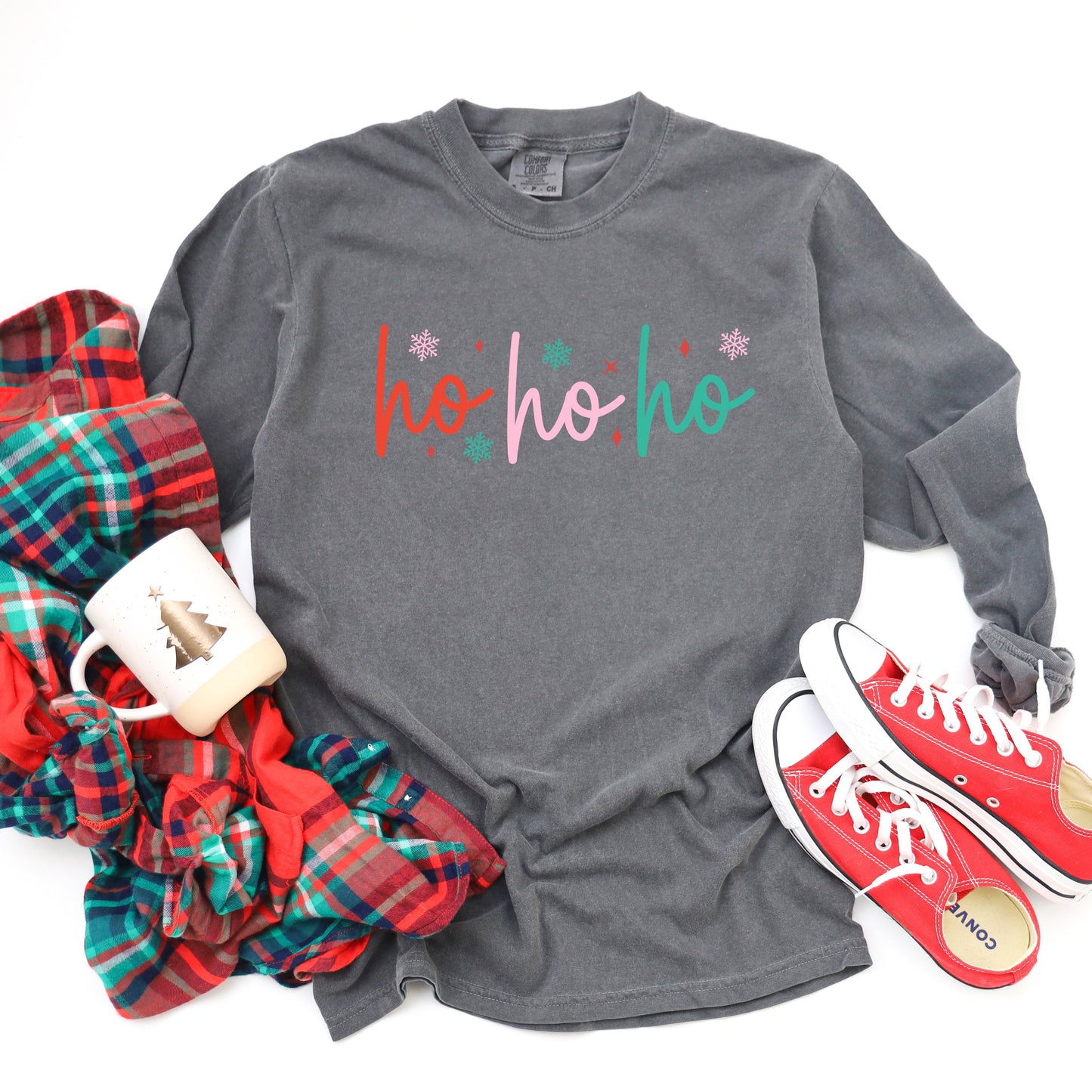 Ho Ho Ho Colorful | Garment Dyed Long Sleeve