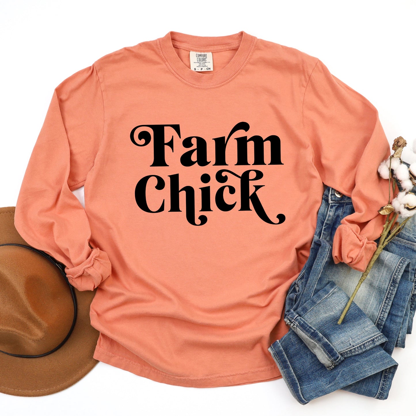 Farm Chick | Garment Dyed Long Sleeve