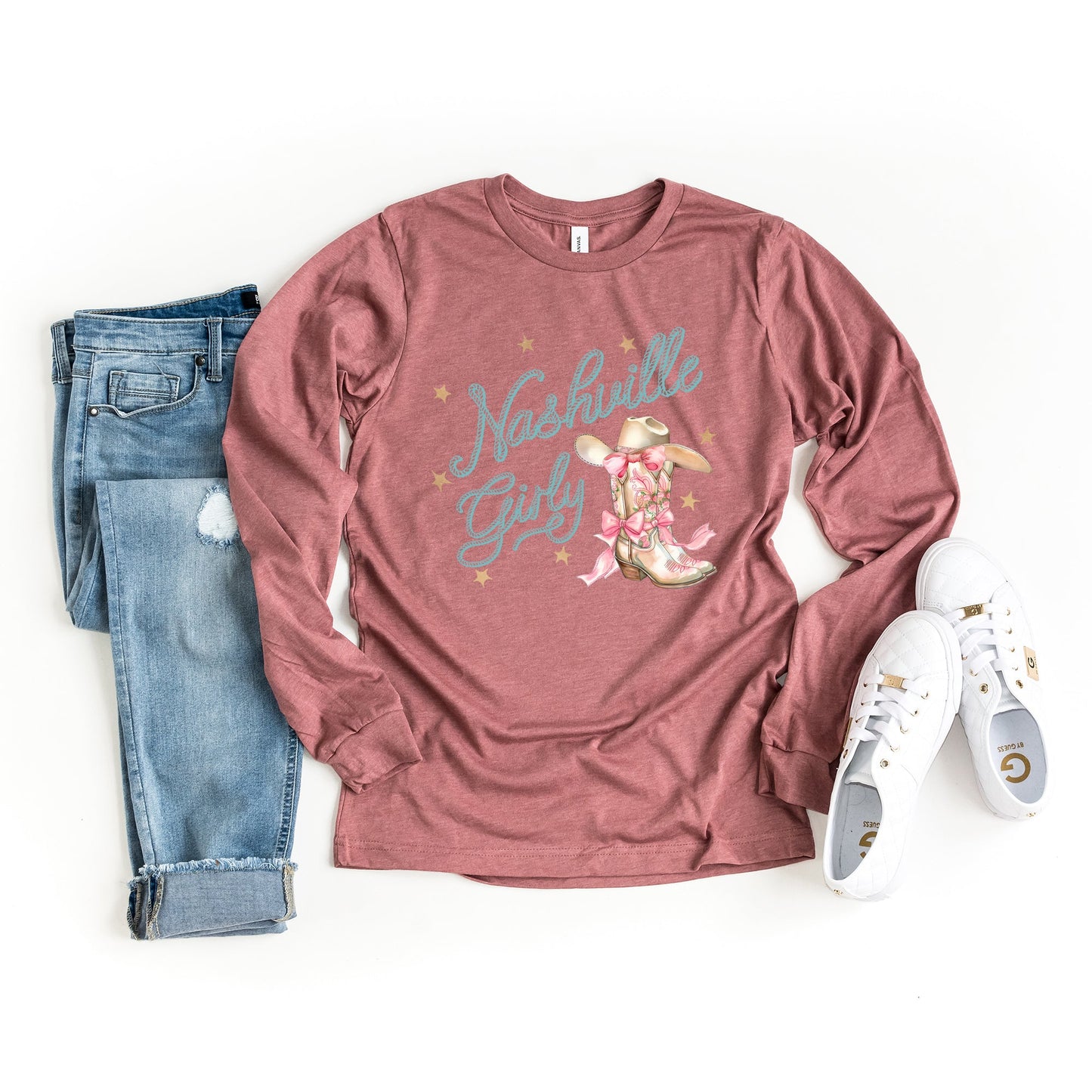 Coquette Nashville Girly | Long Sleeve Crew Neck