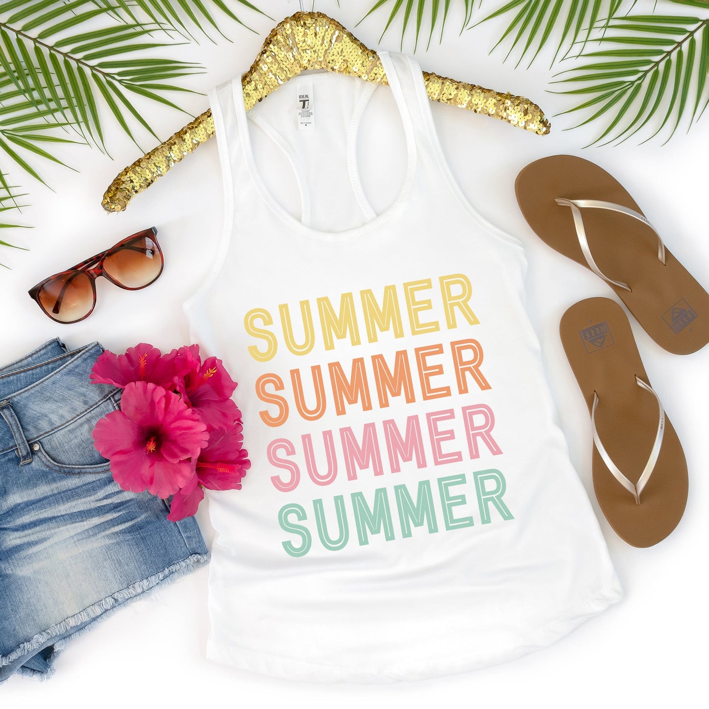 Summer Stacked Colorful | Racerback Tank