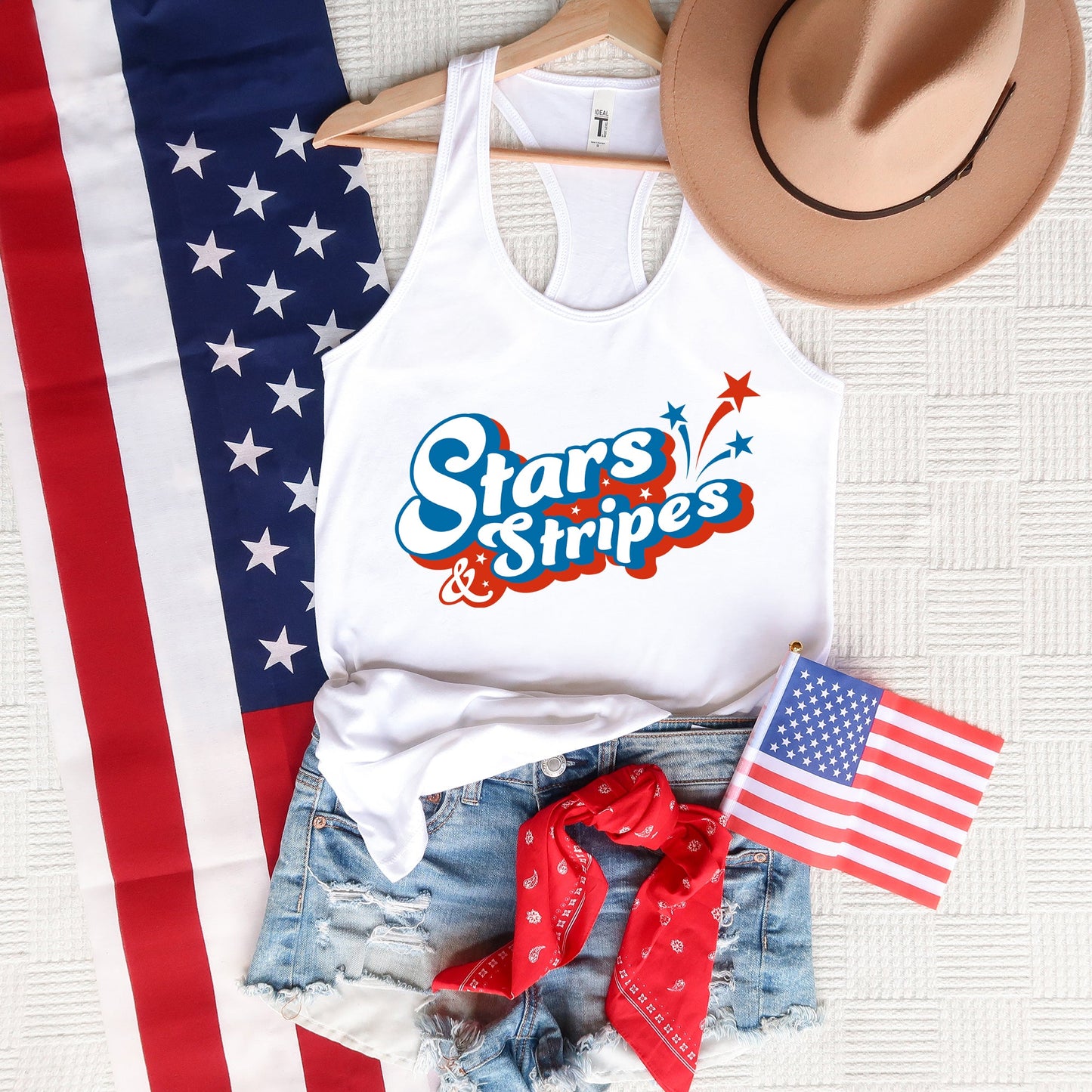 Stars And Stripes Firework | Racerback Tank