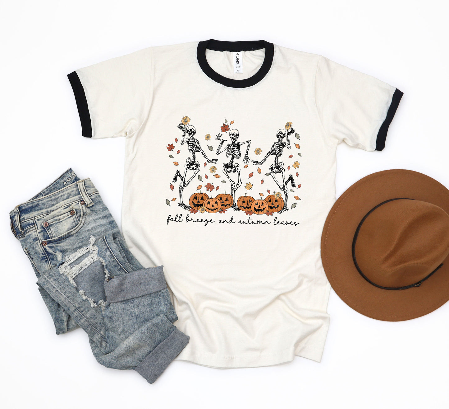 Fall Breeze Skeletons | Ringer Tee