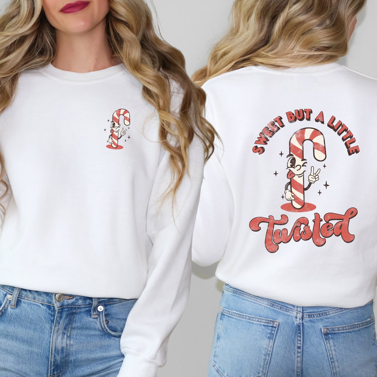 A Little Twisted Candy Cane | Front & Back Sweatshirt