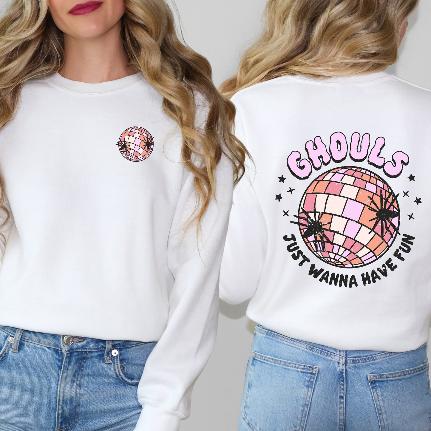 Ghouls Disco Ball | Sweatshirt | Front and Back Design