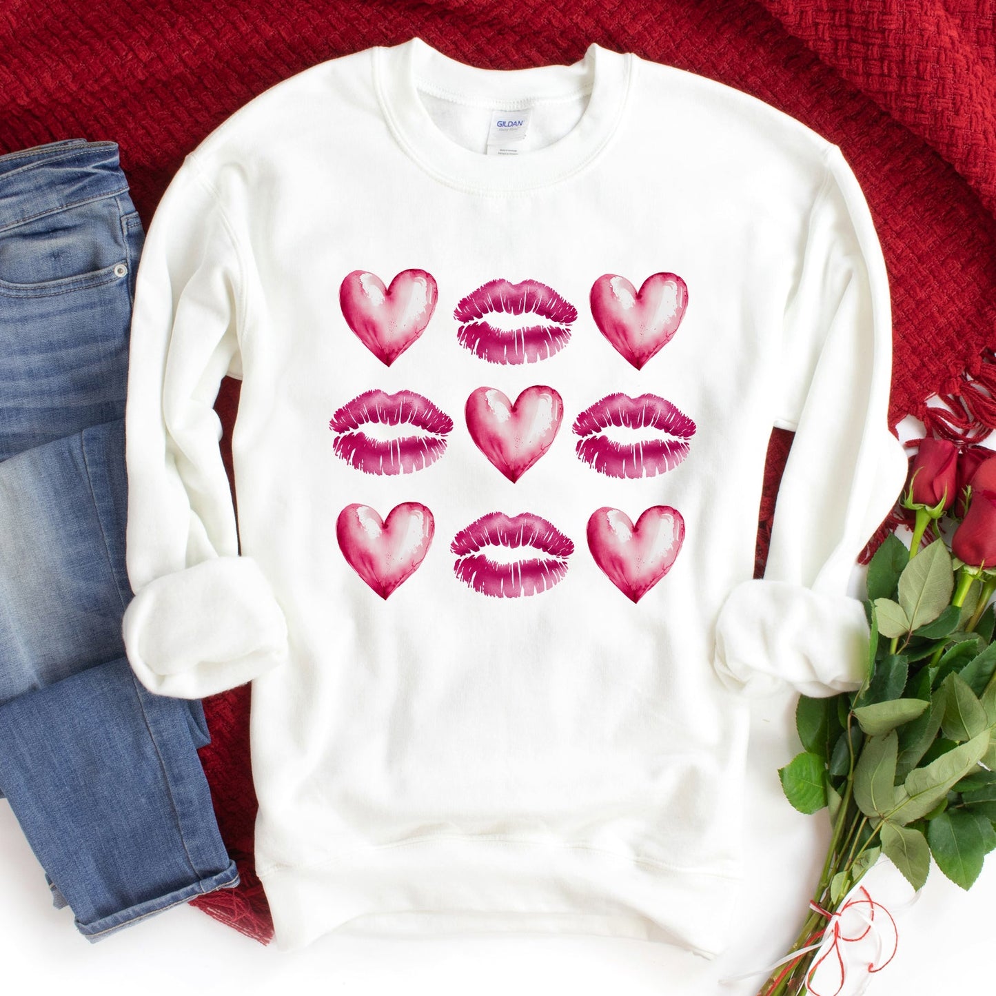 Hearts And Lips Chart | Sweatshirt