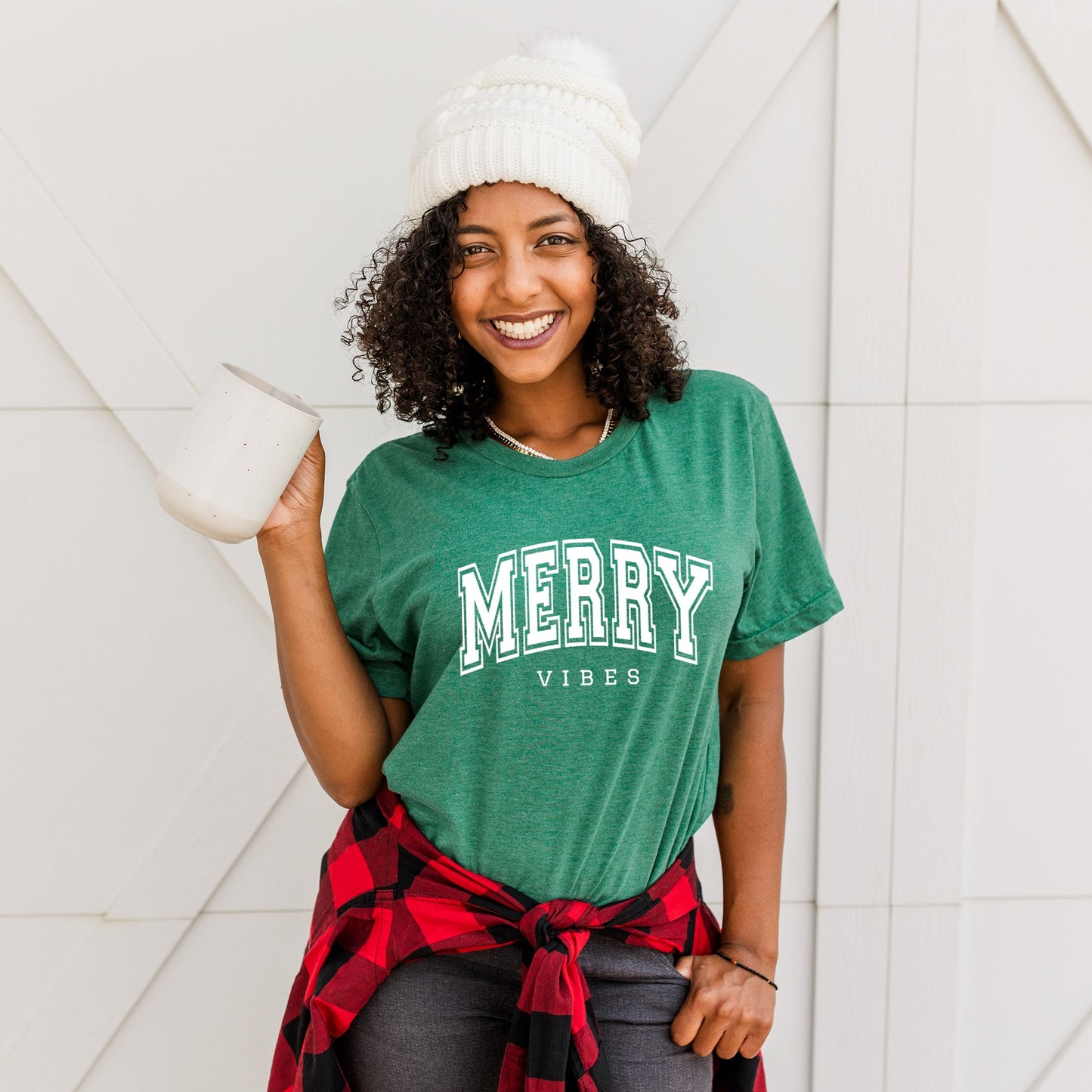 Merry Vibes Varsity Thick Outline | Short Sleeve Graphic Tee