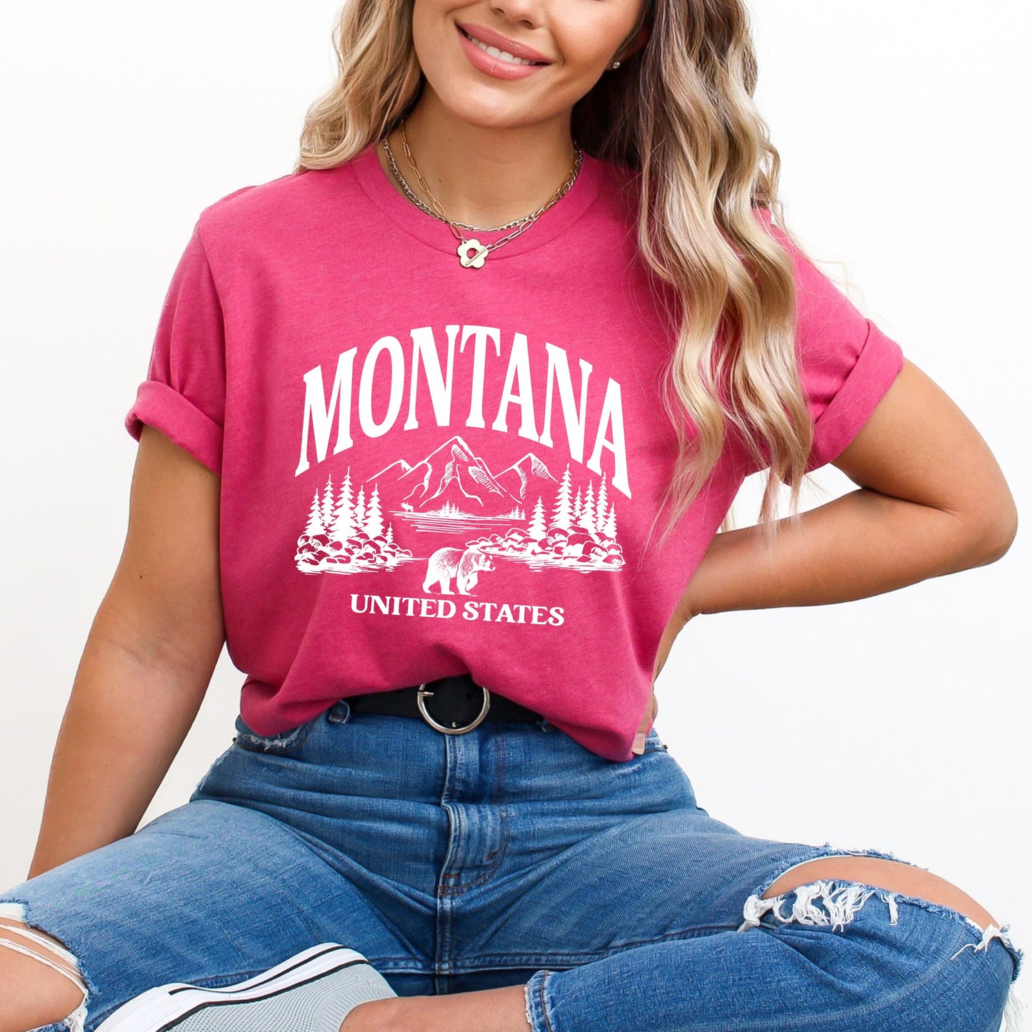 Montana Forest Scene | Short Sleeve Crew Neck