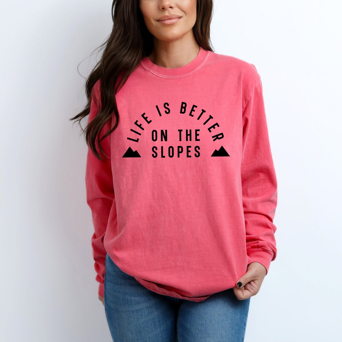 Better On The Slopes Mountains | Garment Dyed Long Sleeve