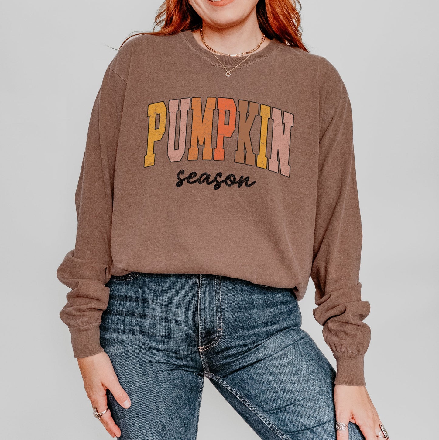 Pumpkin Season Grunge | Garment Dyed Long Sleeve