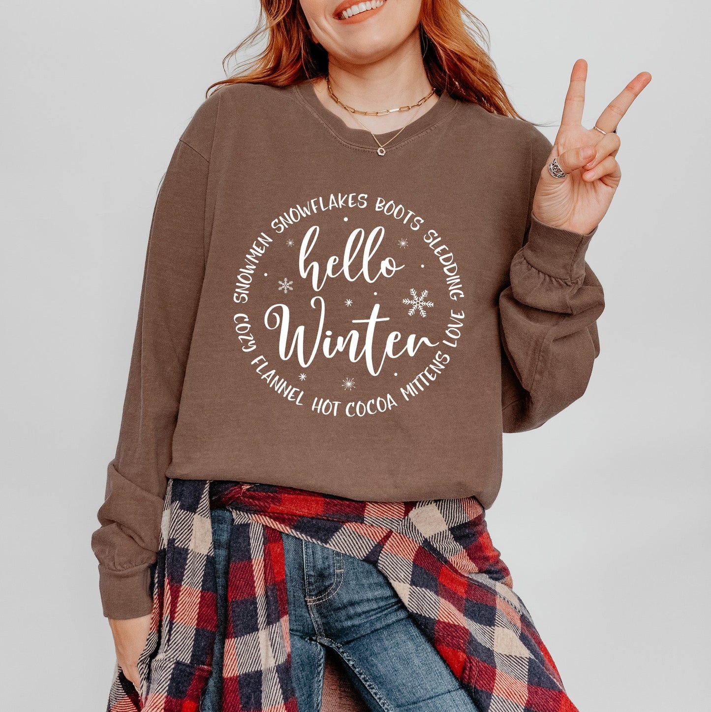 Hello Winter Circle | Garment Dyed Long Sleeve