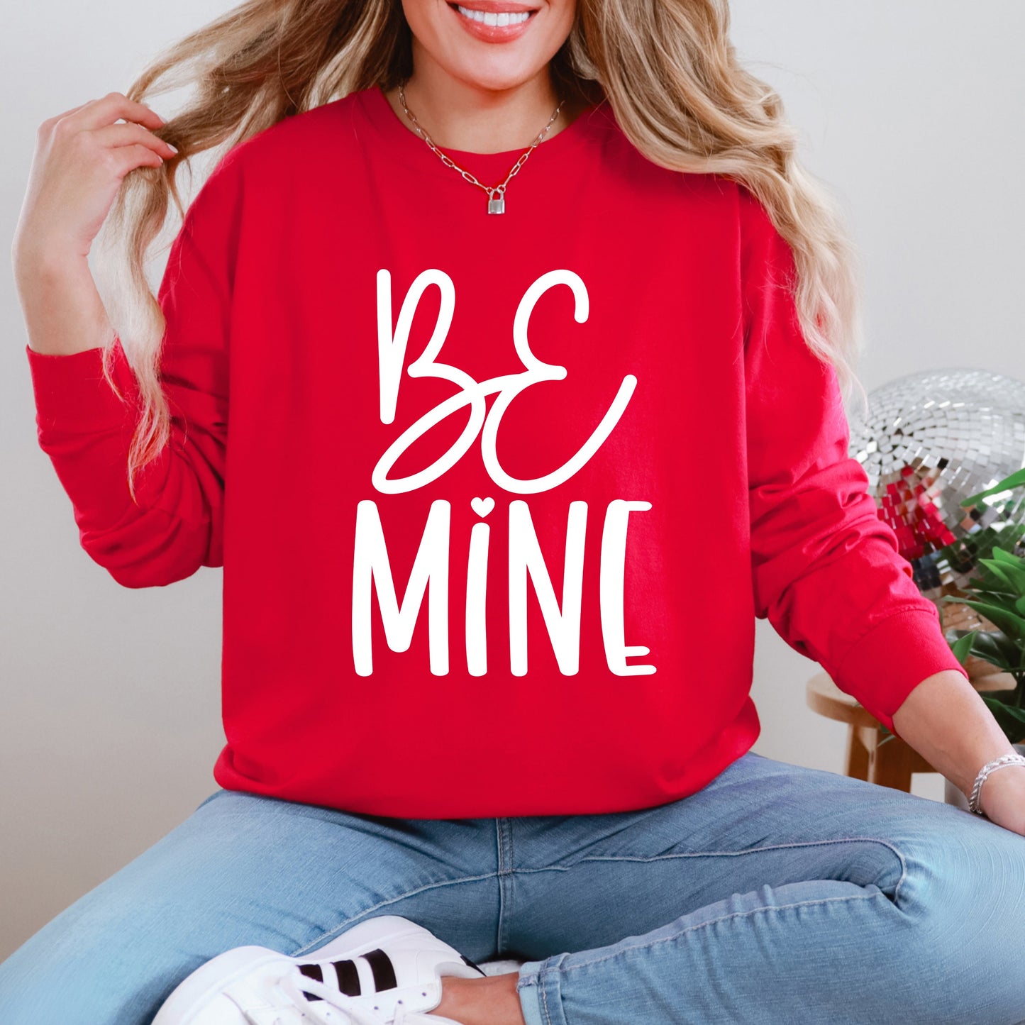 Be Mine Words | Garment Dyed Long Sleeve