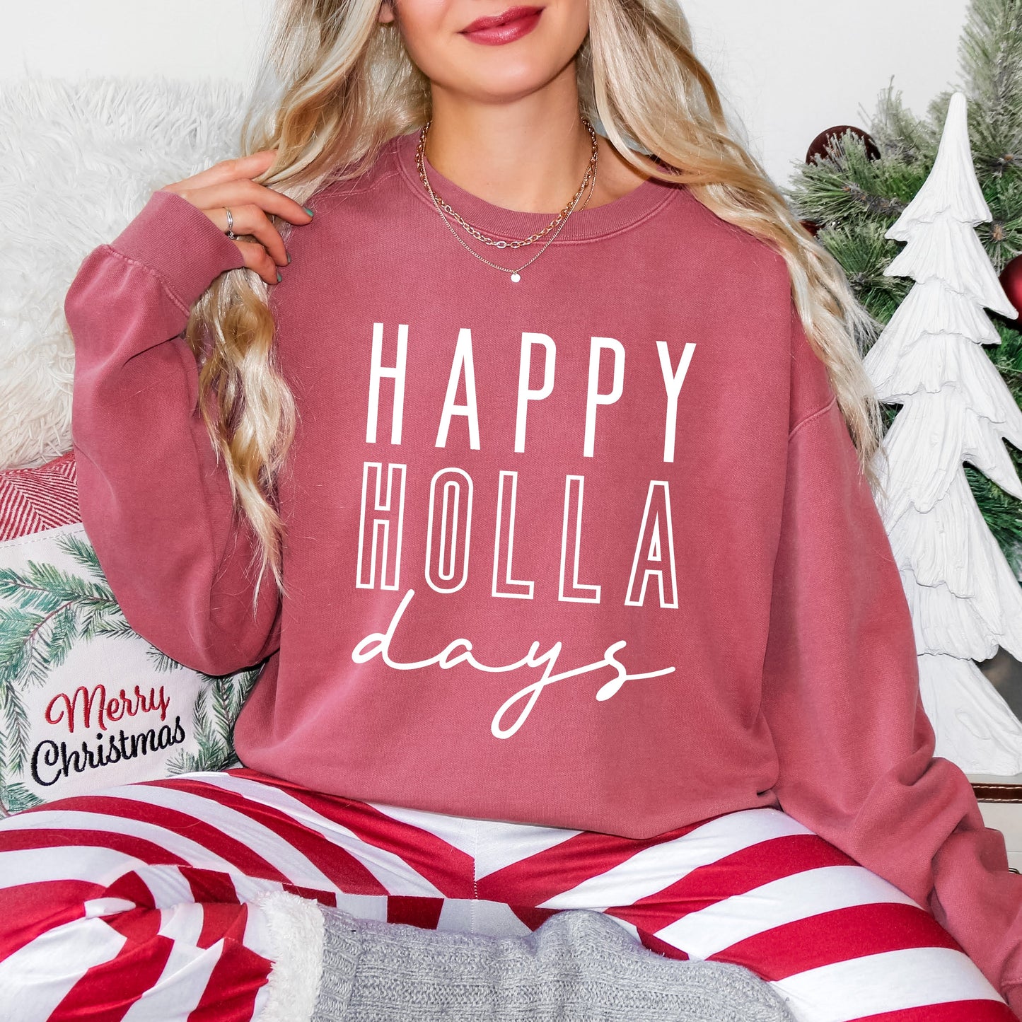 Happy Holla Days | Garment Dyed Sweatshirt