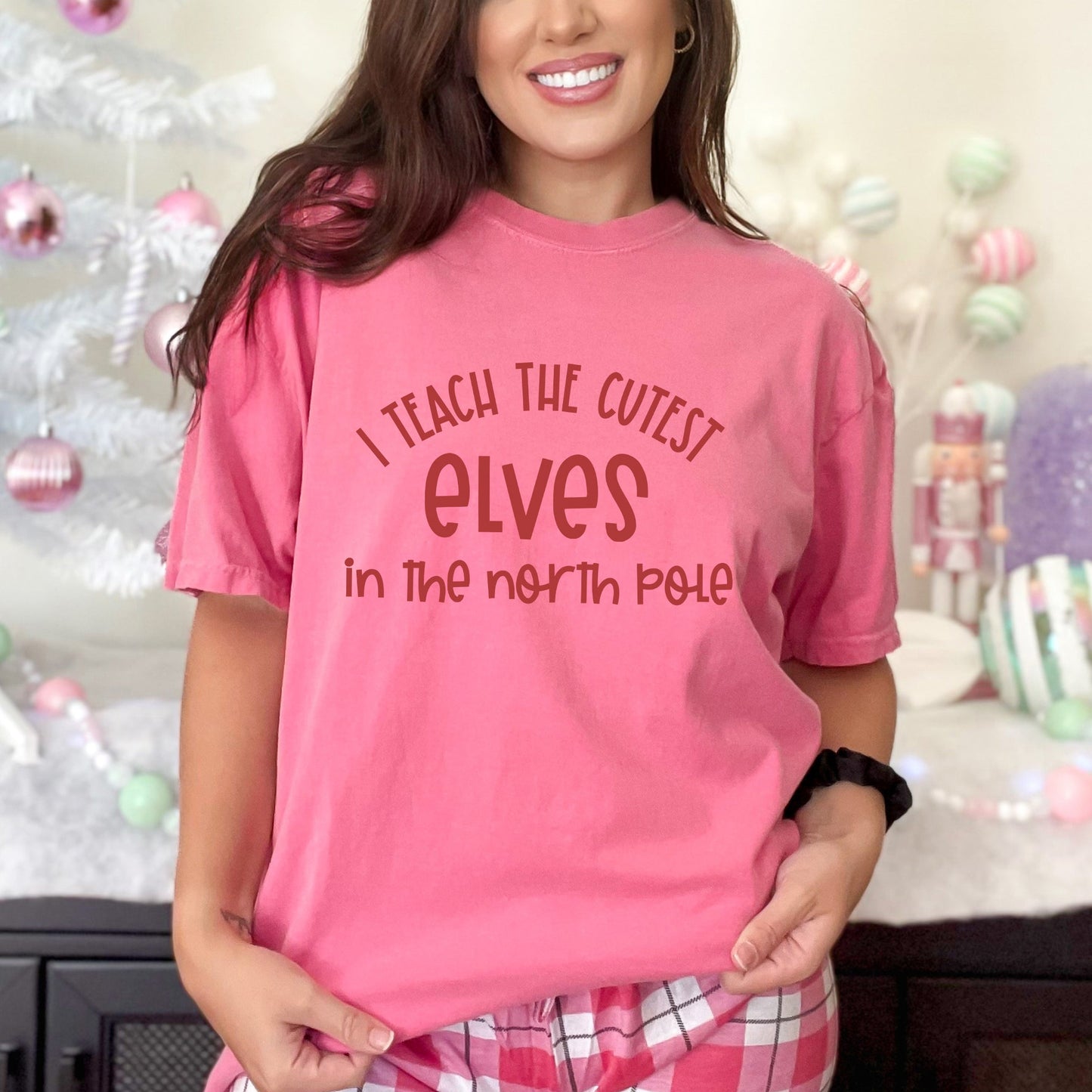 I Teach The Cutest Elves In The North Pole  | Garment Dyed Tee